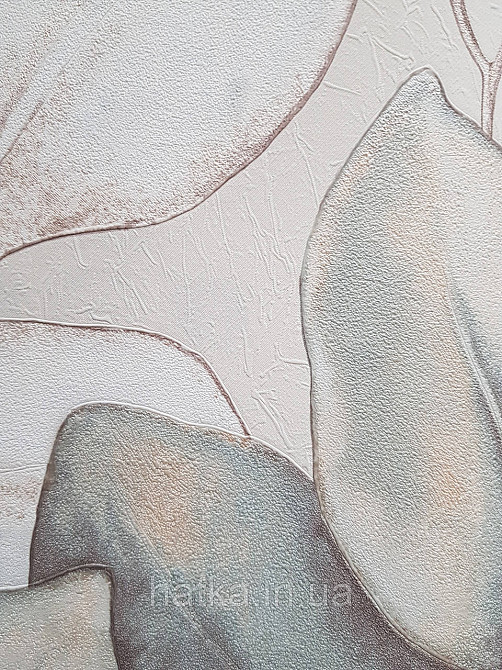 Обои виниловые на флизелиновой основе Rasch Incanto 1.06х10 листья крупные бирюзовые белые золотистые Киев - изображение 3