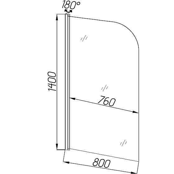 Шторка для ванної ELBA 80TC (80T) BRAVO (1уп.) Київ