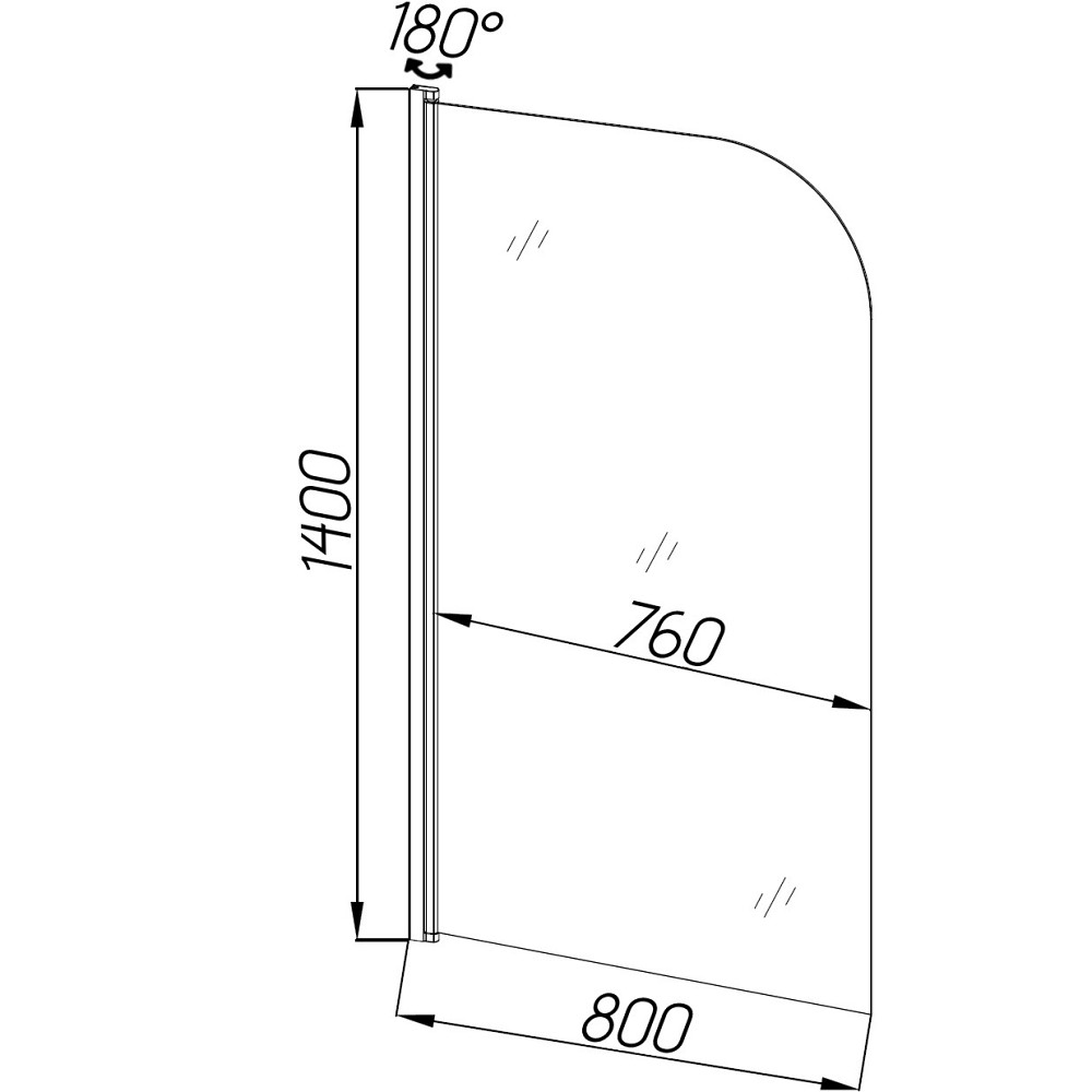 Шторка для ванної ELBA 80TC (80T) BRAVO (1уп.) Київ - фото 6