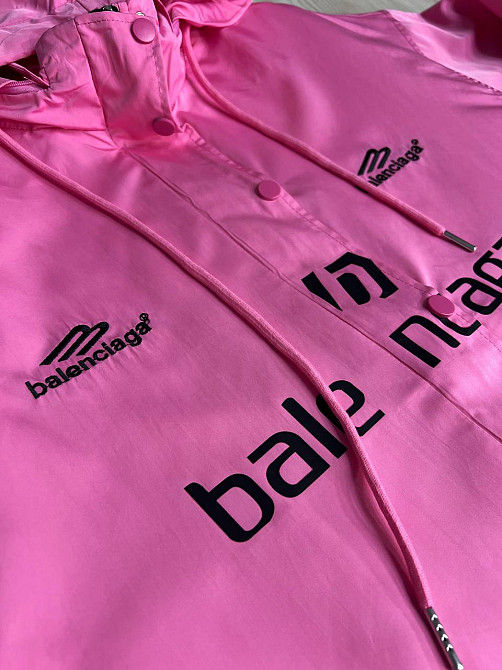 Куртка женская Lady Yep 9096 ветровка оверсайз удлиненная с капюшоном и надписями, розовый, one size Киев - изображение 10