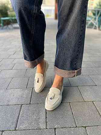 Mermaid Стильні жіночі лофери з натуральної замші світло-бежеві весна-осінь (6048) р. 36-41 / З Коломия