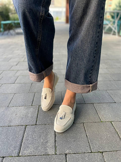 Mermaid Стильні жіночі лофери з натуральної замші світло-бежеві весна-осінь (6048) р. 36-41 / З Коломия - фото 6