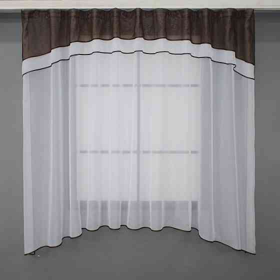 Кухонная гардина VR-Textil № 036к арка белый с венге 270х170 см (52-0785) Киев