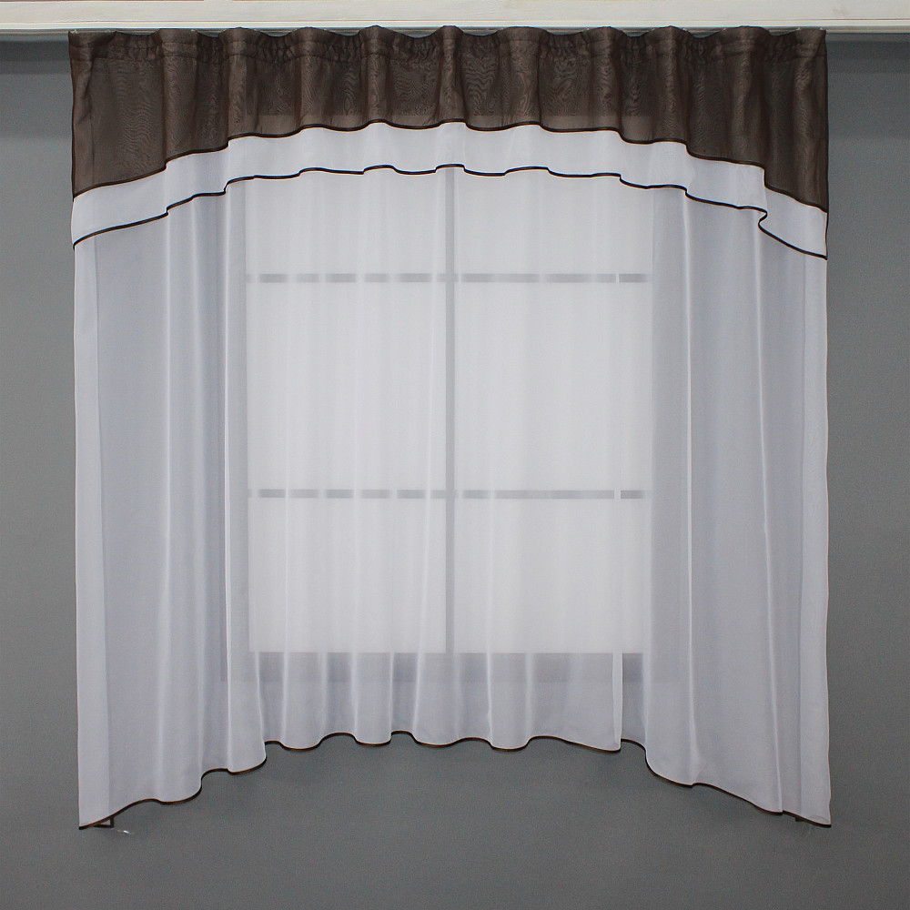 Кухонная гардина VR-Textil № 036к арка белый с венге 270х170 см (52-0785) Киев - изображение 1