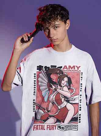 Футболка з аніме принтом Маі Схірануі Кінг Фігхтерс оверсайз (S/M/L) Чорний AnimeJ0921 Дніпро