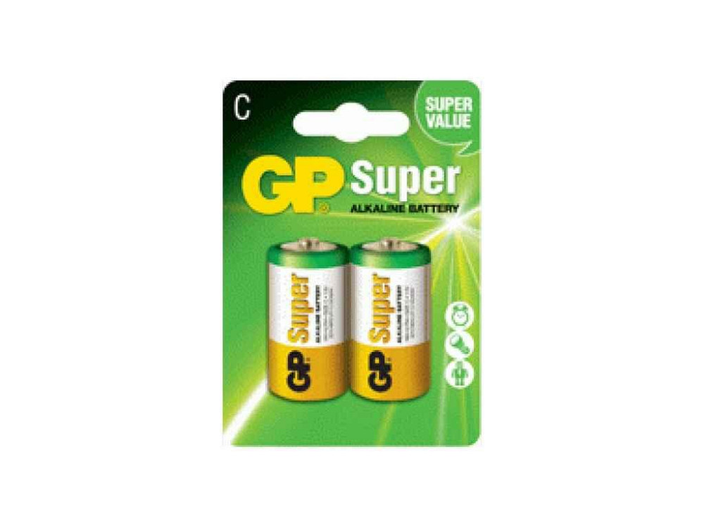 Батарейка LR14 2шт SUPER ALKALINE 1.5V 14A-U2 C (блистер) ТМ GP Solmir Київ - фото 1