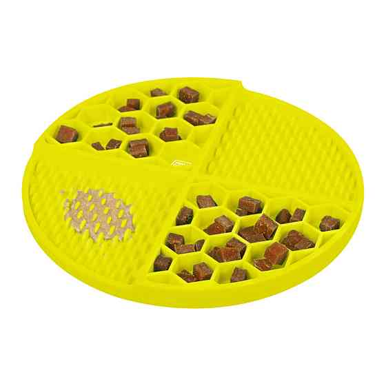 Коврик для слизывания и медленного питания WAUDOG Silicone, 211х211х30 мм, желтый Киев