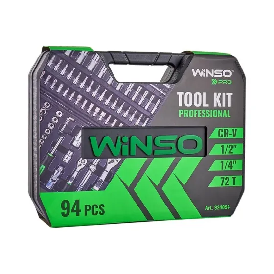 Професійний набір інструментів WINSO Pro 1/2", 1/4", 72 зубці, CR-V, 94 одиниці Ковель
