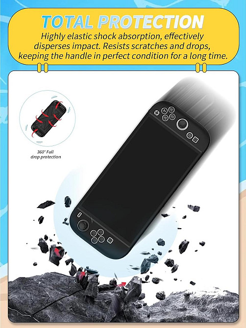 Чохол для Nintendo Switch 2 Case Split Чорний TPU Grip PC задня панель протиковзкий відведення тепла Київ - фото 8