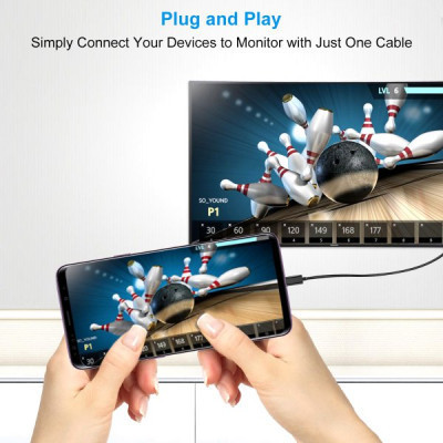 Кабель мультимедийный USB-C to DisplayPort 1.8m 4K 60Hz Choetech (XCP-1801BK) Винница - изображение 4