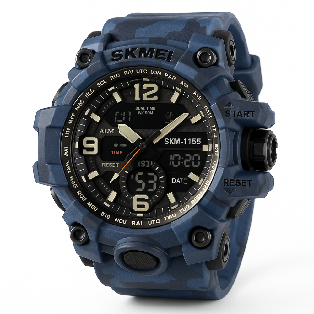 Годинник тактичний протиударний SKMEI 1155BCMBU, Годинник для риболовлі та походу TW-90 Львів - фото 16