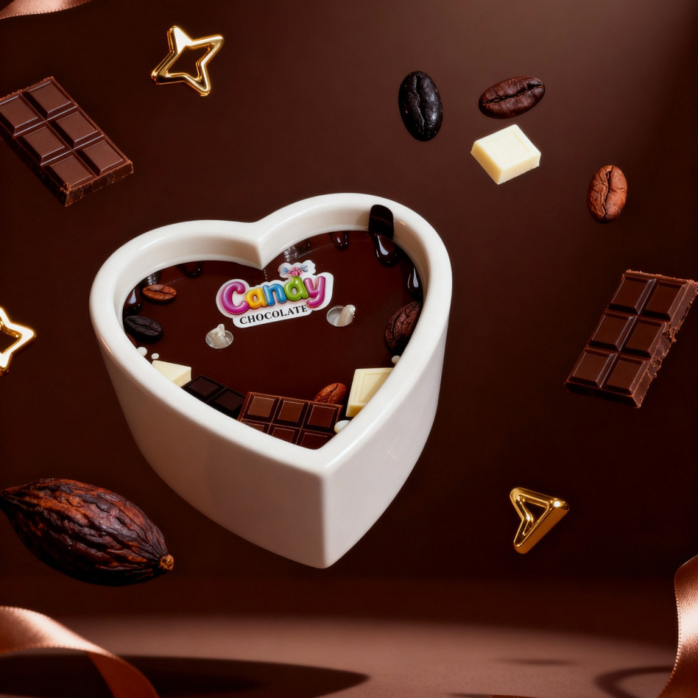 Масажна свічка з ароматом шоколаду Candy Chocolate у формі серця, 70 мл Sex Aura Київ - фото 6