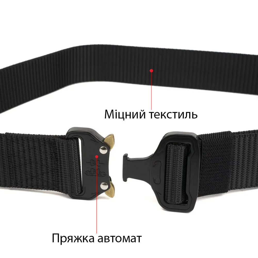 Ремінь чоловічий текстильний Чорний (Vintage) Київ - фото 8