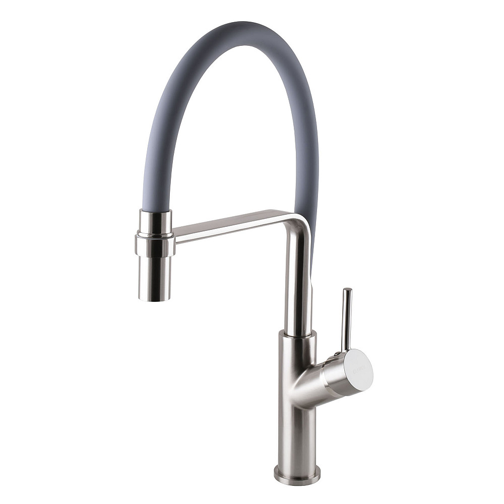 Змішувач для кухні Globus Lux DENVER Flex GDF-32-08-02 Сталь-Сірий Гофровилив, латунь Луцк - изображение 1