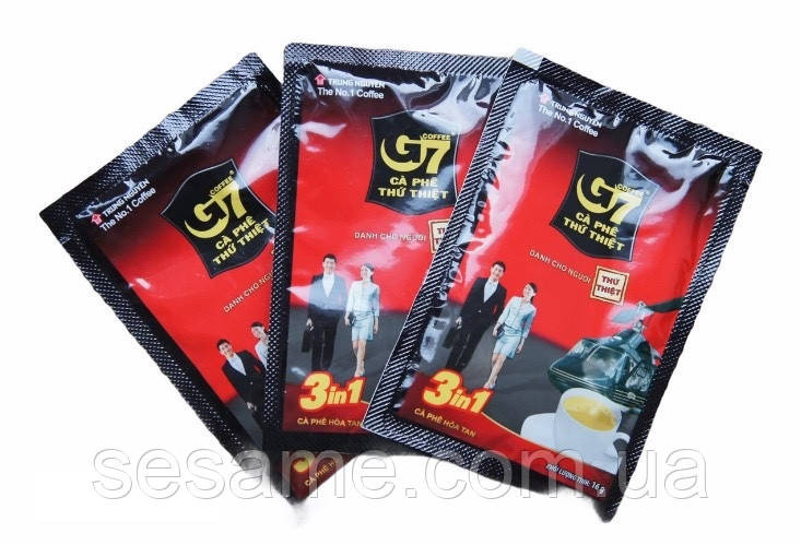 Вьетнамский растворимый кофе 3в1 с сахаром и сливками G7 Trung Nguen Original, 21 пак Харьков - изображение 2