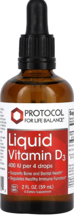 Масляний вітамін D3 Protocol for Life Balance Liquid Vitamin D3 400 МО 59 мл Київ