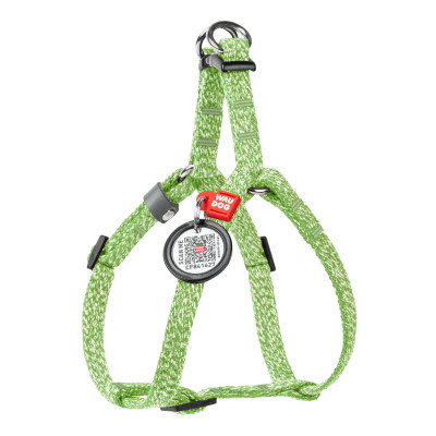 Шлея для котів WAUDOG Re-cotton з QR паспортом XS Ш 10 мм В=С: 28-40 см салатова (16705) Вінниця - фото 1