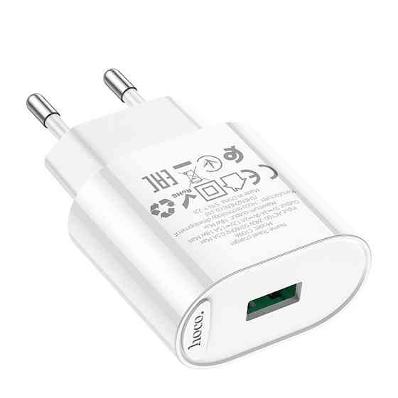 Мережевий зарядний пристрій HOCO C109A Fighter single port QC3.0 charger set, колір білий 6931474784810 Одеса