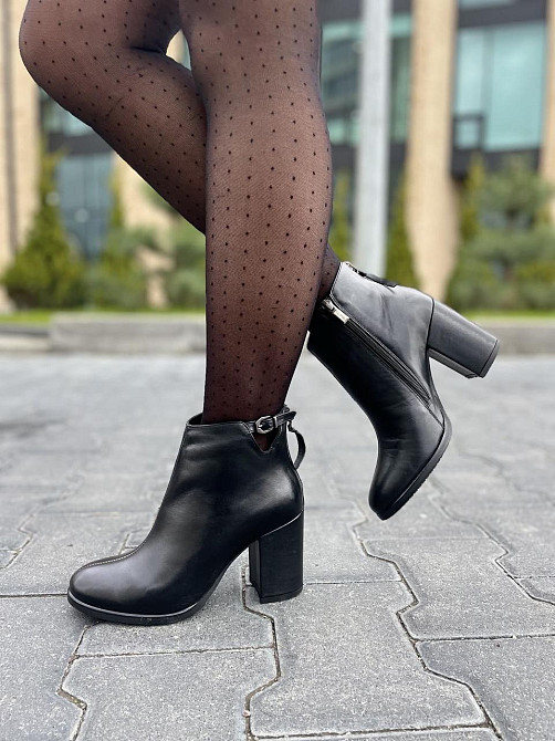 Stepter Черевики жіночі STEPTER чорні натуральна шкіра каблук 8 см 36/40 (6407) Коломия - фото 7