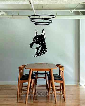 Декоративное настенное Панно «Доберман», Декор на стену 70*43 см, Черный Киев