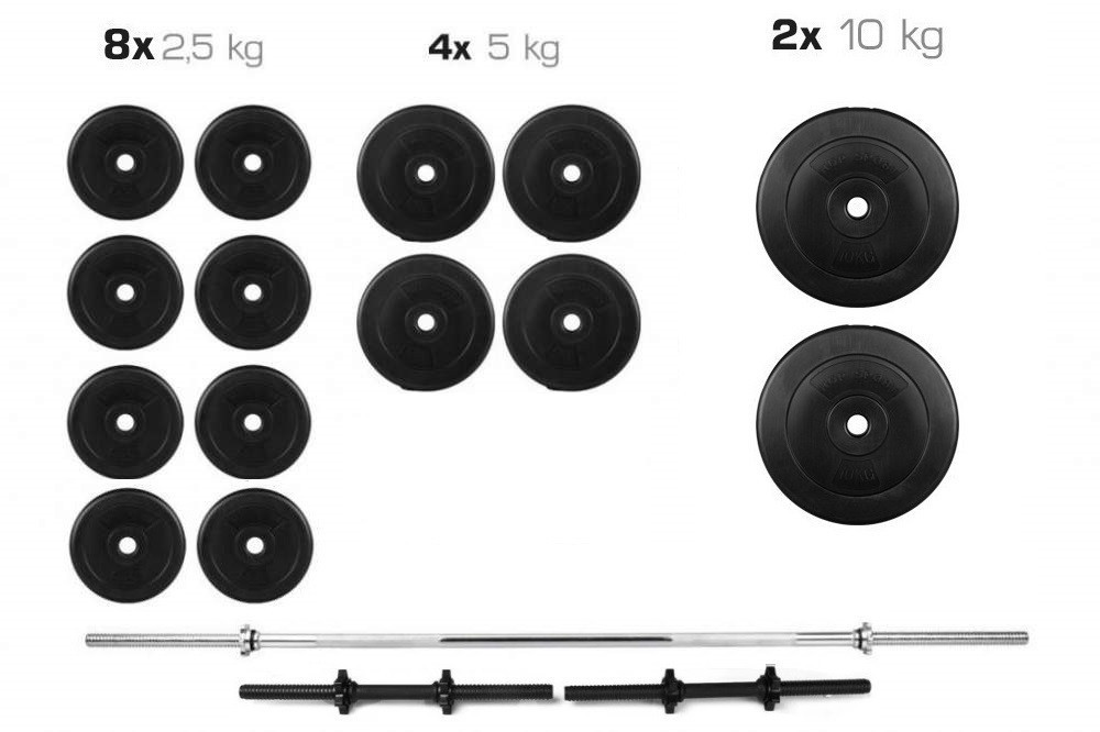 Штанга набірна + гантелі на 70 кг Гантелі, гирі, штанги та диски ударостійкий пластик Київ - фото 2
