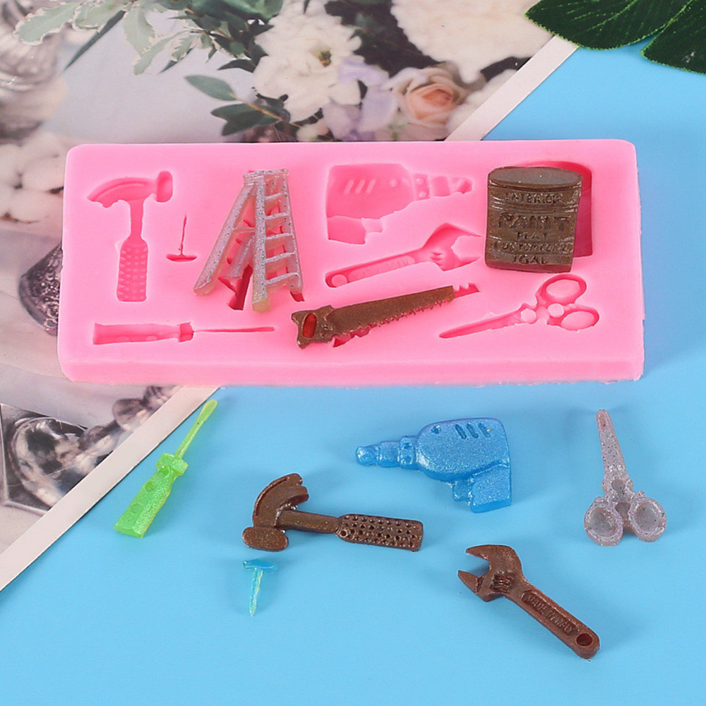 Молд силиконовый Набор инструментов 110 на 52 мм розовый Киев - изображение 8