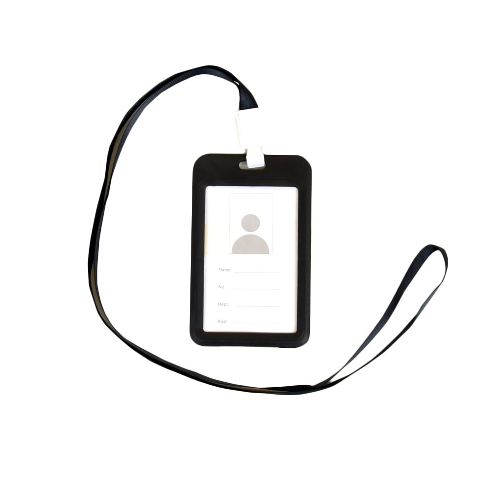 Бейдж на шнурку, вертикальний, колір чорний – ATIS, 111 x 69 x 5 мм Киев - изображение 1