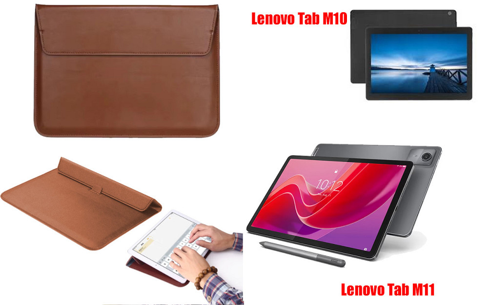 Чохол-конверт VitoCase для Lenovo Tab M10, Lenovo Tab M11, з функцією підставки для планшета Коричневий Київ - фото 1