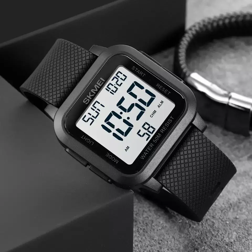 Мужские наручные часы Skmei 1894 (Черный с белым циферблатом) Винница - изображение 8