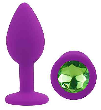 Силіконова анальна пробка EGZO - Silicone Purple Round Plug Green, size S Sex Aura Київ