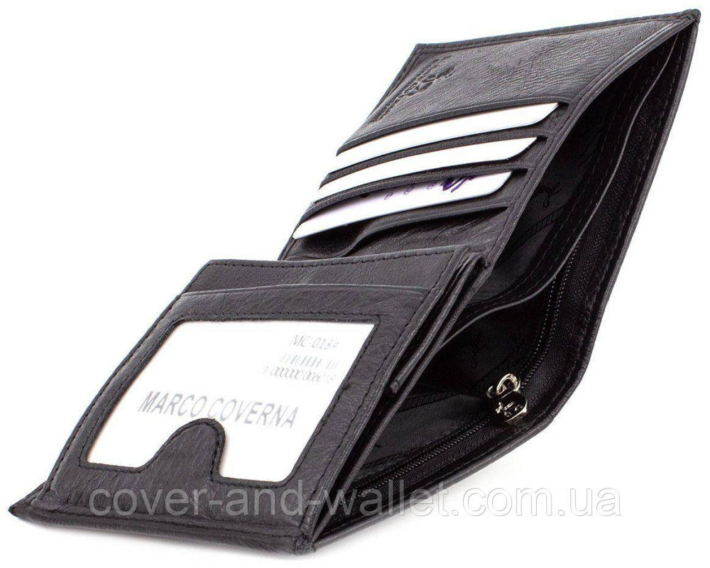 Компактний вертикальний чоловічий гаманець із монетницею Marco Coverna 018 Київ - фото 9