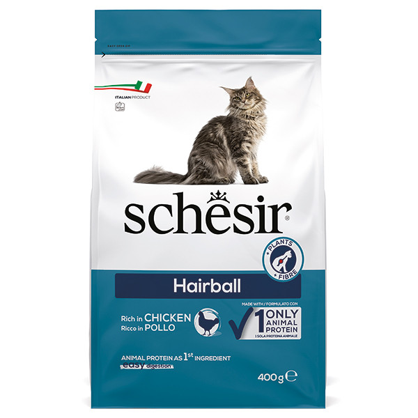 Schesir Cat Hairball ШЕЗИР ДЛЯ ВЫВЕДЕНИЯ ШЕРСТИ сухой монопротеиновый корм для котов с длинной шерстью Киев - изображение 1