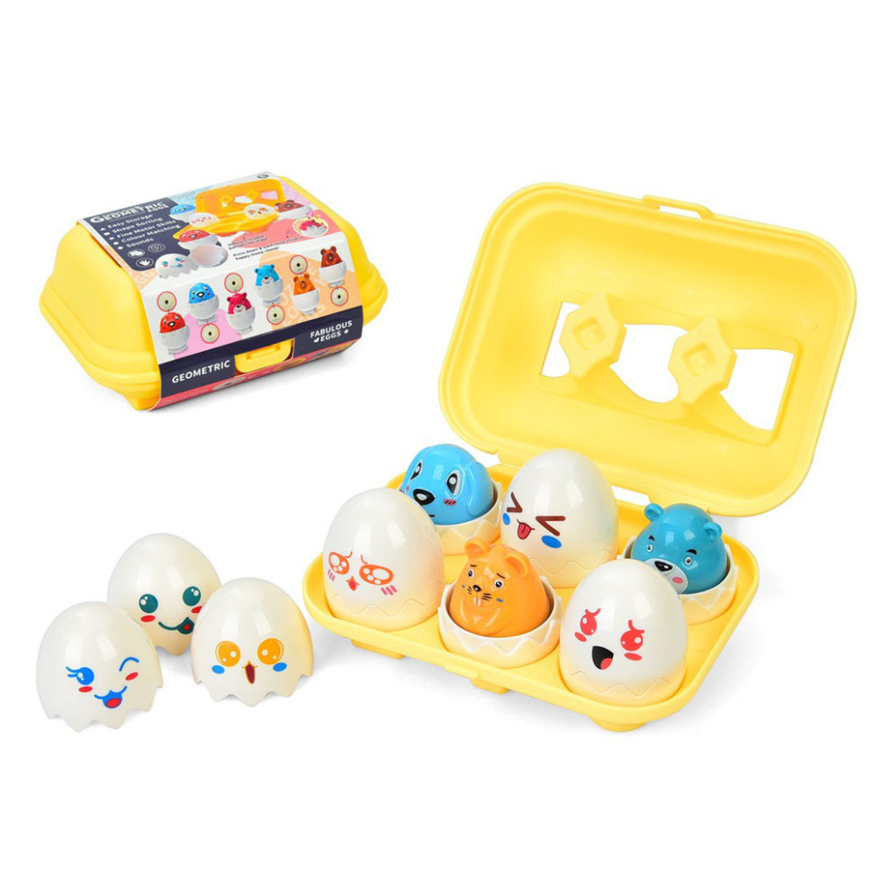 Сортер-головоломка Монтессори Яйца со смайлами DF32, 6 шт в лотке Винница - изображение 1