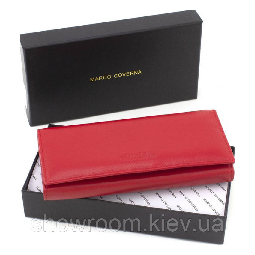 Жіночий шкіряний зручний гаманець Marco Coverna (051) червоний Київ - фото 1