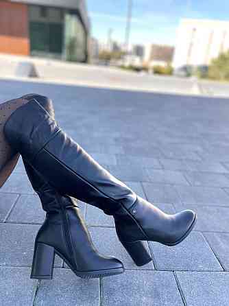 Stepter Ботфорты женские STEPTER черные натуральная кожа зима евро-хутро 36р.38р.40р. (3905) Коломия