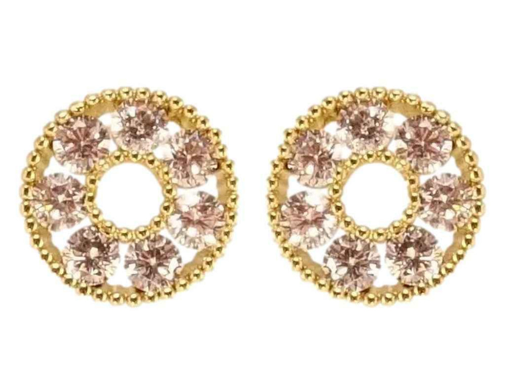 Сережки пусети QQMM позолота 14K Кільця з цирконієм ø 9мм 106220 ТМ XUPING Київ - фото 1