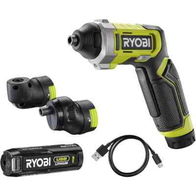 Викрутка акумуляторна Ryobi RSD4-120TA2, USB Lithium, 4V, 1х2Ah, 5Нм, 200об/хв, 2 насадки ,10 біт, кейс (5133006211) Вінниця