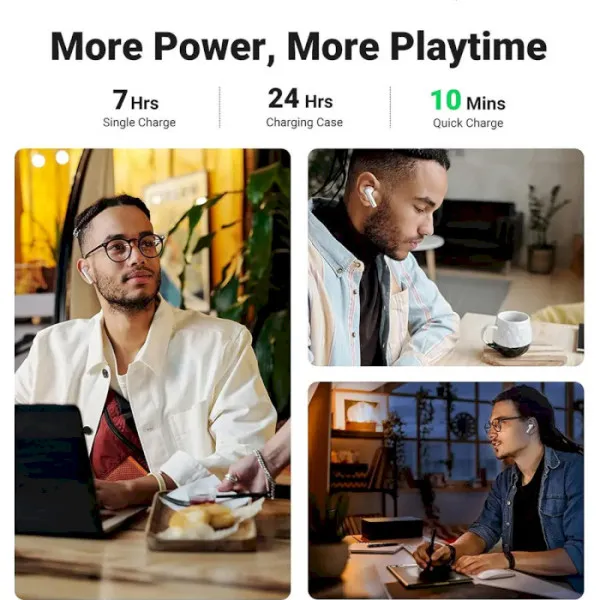 Беспроводные наушники UGREEN HiTune T3 с шумоподавлением белые Киев - изображение 8