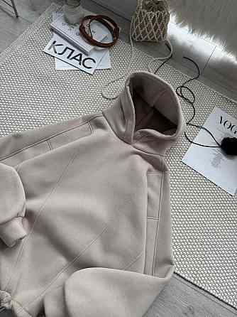 Жіноча стильна тепла худі з фіксаторами цільна турцька тринитка на флісі Одеса