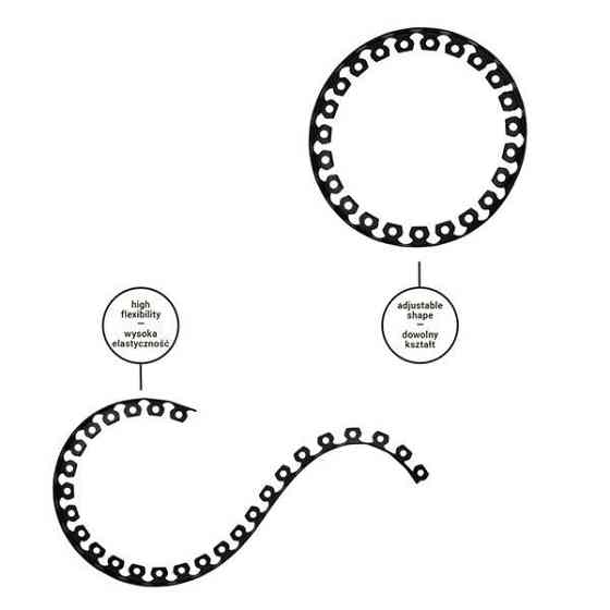 Бордюр газонний 40мм х 10м з комплектом кілків, EASY BORDER, графіт, OBEGY4010SET Київ
