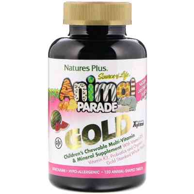 Мультивитамин Natures Plus Мультивитамины для Детей, Вкус Арбуза, Animal Parade Gold, (NAP-29938) Винница