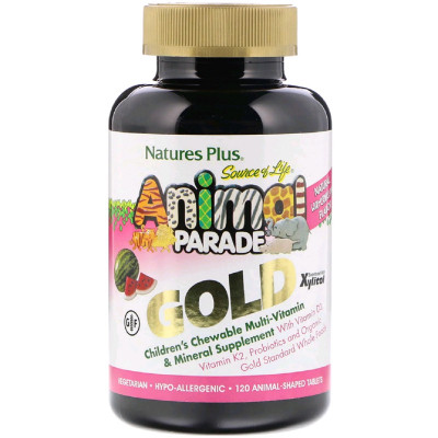 Мультивитамин Natures Plus Мультивитамины для Детей, Вкус Арбуза, Animal Parade Gold, (NAP-29938) Винница - изображение 1