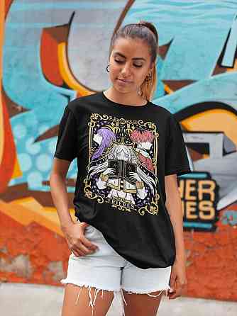 Футболка для хлопчика з аніме принтом Ферн Старк Слееве Фріерен оверсайз (зріст від 165 до 180) Чорний AnimeJ0284m Дніпро