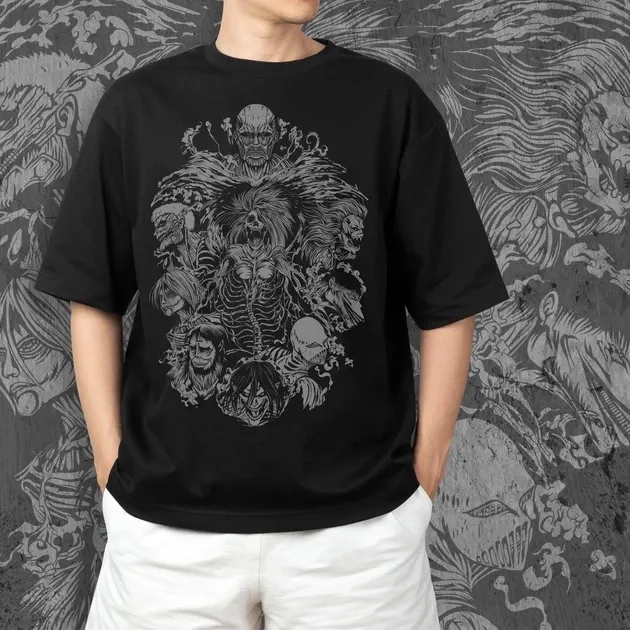 Футболка чоловіча з  принтом Атака Титанов 9 Титанов Розмір 48 Дніпро - фото 4