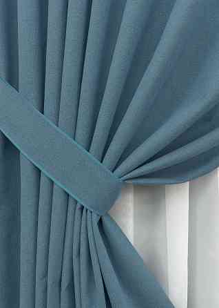 Премиум шторная ткань blackout 100%, двусторонняя, коллекция «ASHEN NIGHT» цвет синий 1852ш Киев