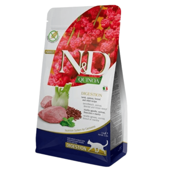 Сухой диетический корм Farmina N&D Quinoa Digestion ADULT для кошек, рекомендованный при нарушениях пищеварения с ягненком и киноа, 300 г Киев