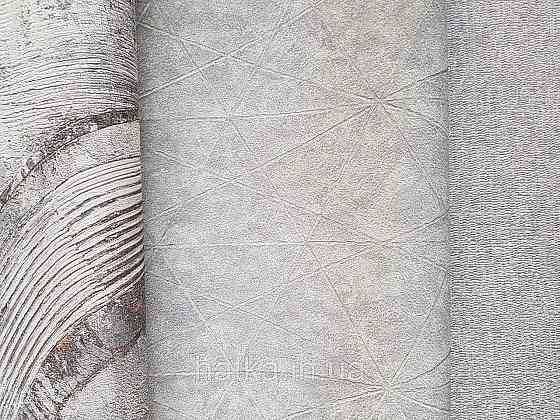 Шпалери вінілові на флізелін Rasch Composition 0,53х10 геометрія смуги фігури під штукатурку сірі з сріблом Київ