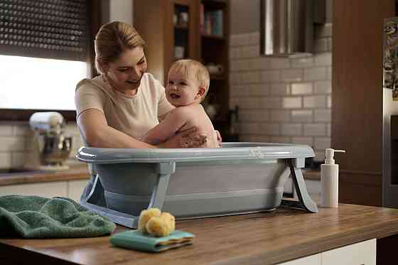 Дитяча складна ванна Foldable Bathtub із термометром Київ