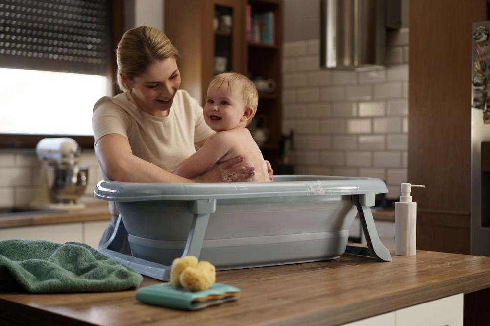 Дитяча складна ванна Foldable Bathtub із термометром Київ - фото 1