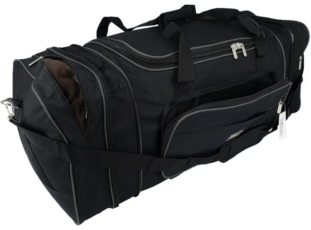 Сумка дорожная KAIMAN с расширением 60 (70) см черная S607001 Киев - изображение 5